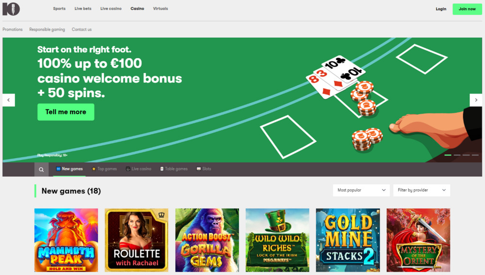10Bet casino official website