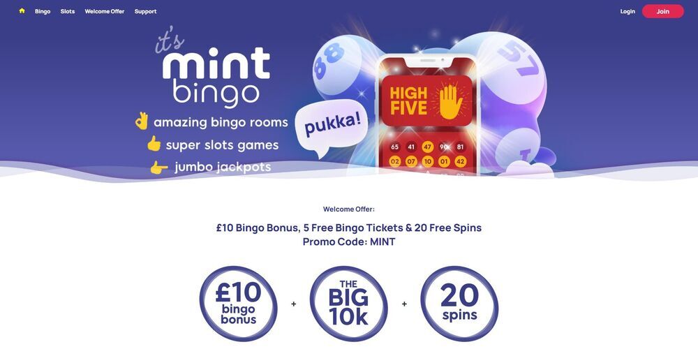 Mint Bingo casino website