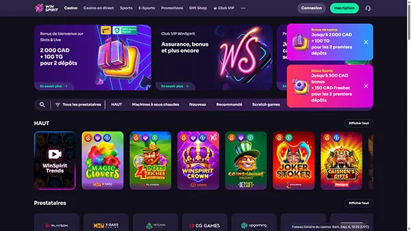 WinSpirit live dealer